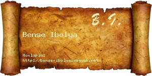 Bense Ibolya névjegykártya